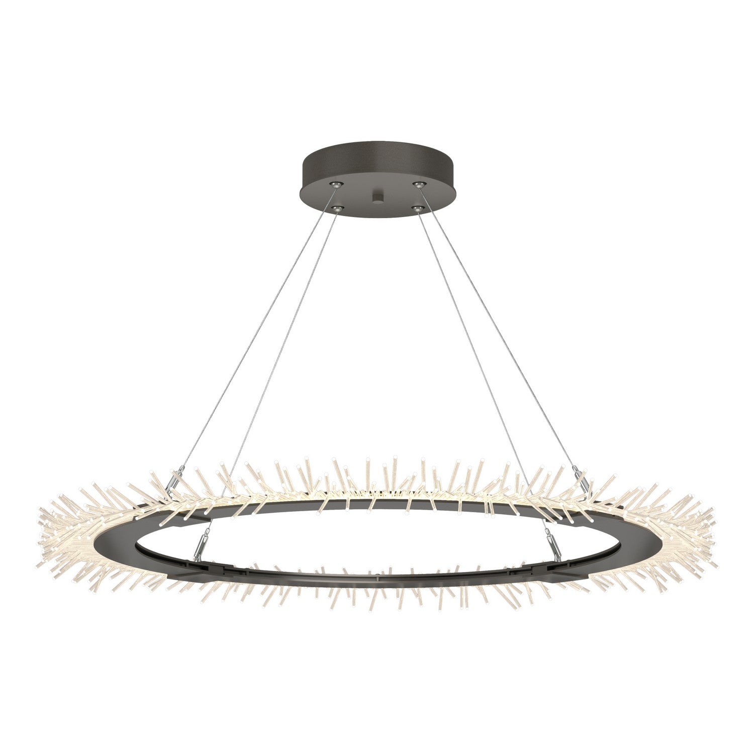Hubbardton Forge - 139772-LED-STND-07 - Anemone Circular LED Pendant - Anemone - Dark Smoke