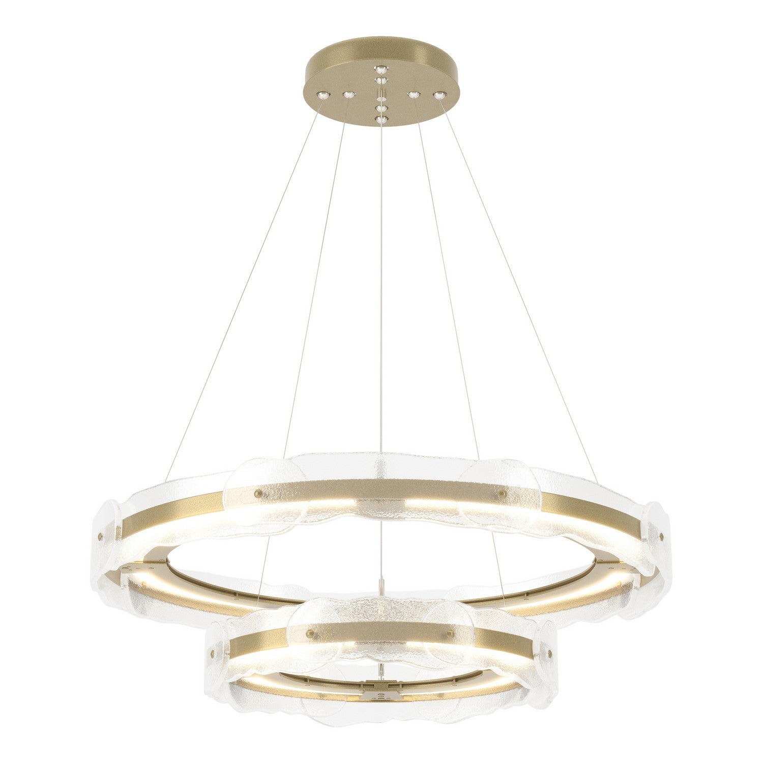 Hubbardton Forge - 139782-LED-STND-86-ZM0598 - Solstice LED Tiered Pendant - Solstice - Modern Brass