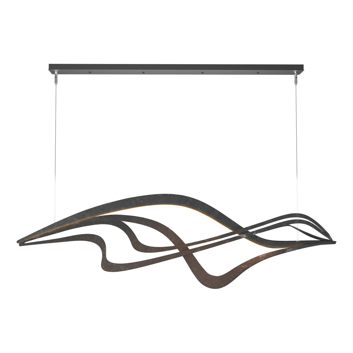 Hubbardton Forge - 139905-LED-STND-10 - Crossing Waves LED Pendant - Crossing Waves - Black