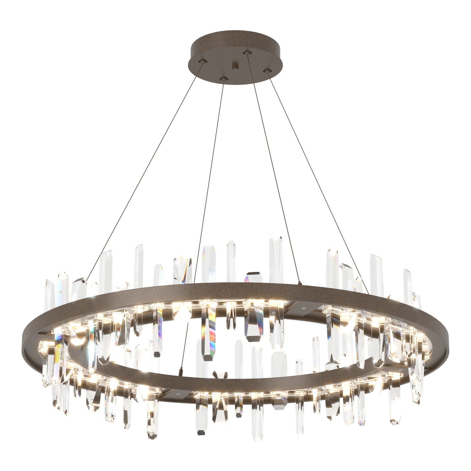 Hubbardton Forge - 139915-LED-STND-05-CR - Solitude Circular LED Pendant - Solitude - Bronze