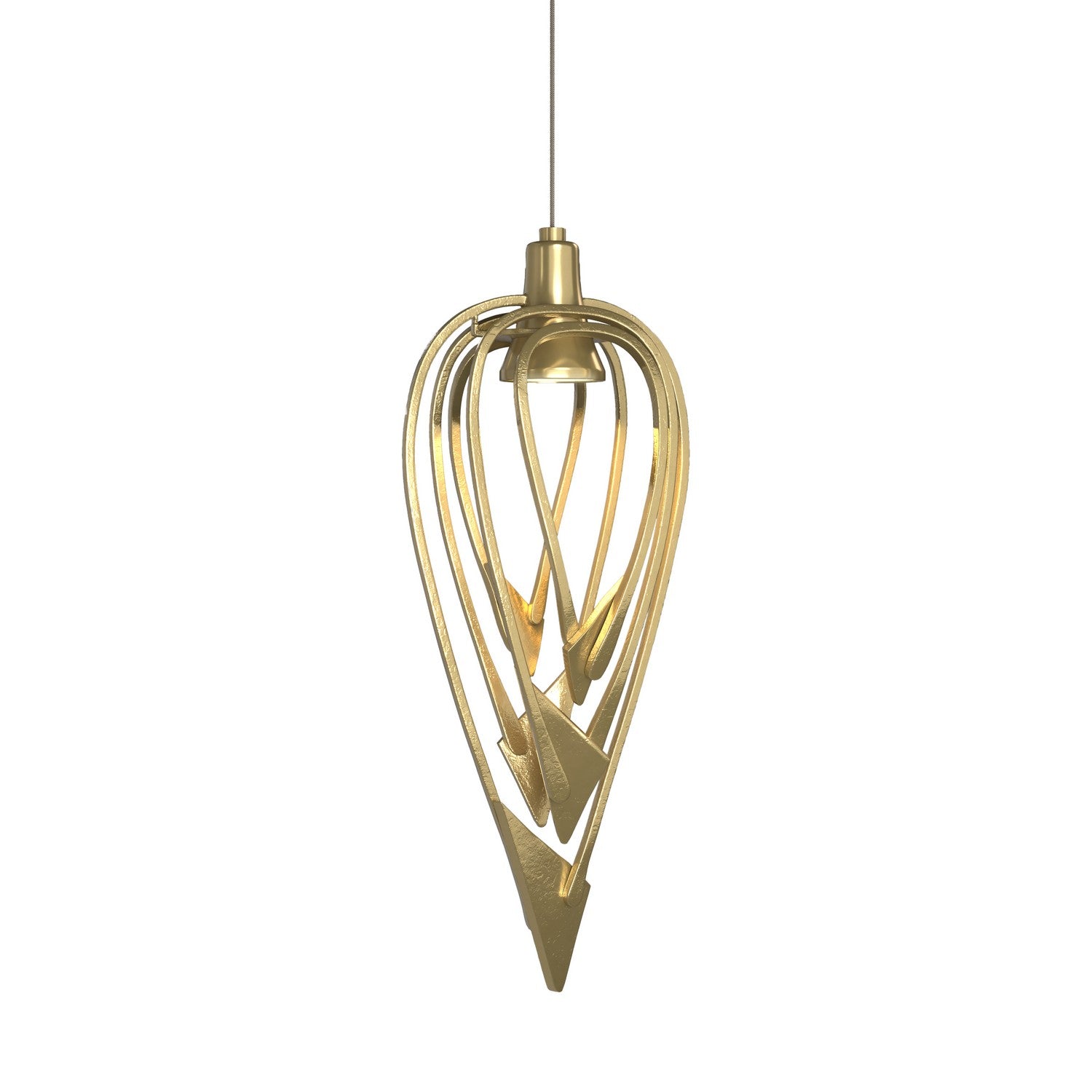 Hubbardton Forge - 161170-SKT-STND-86 - One Light Mini Pendant - Amulet - Modern Brass