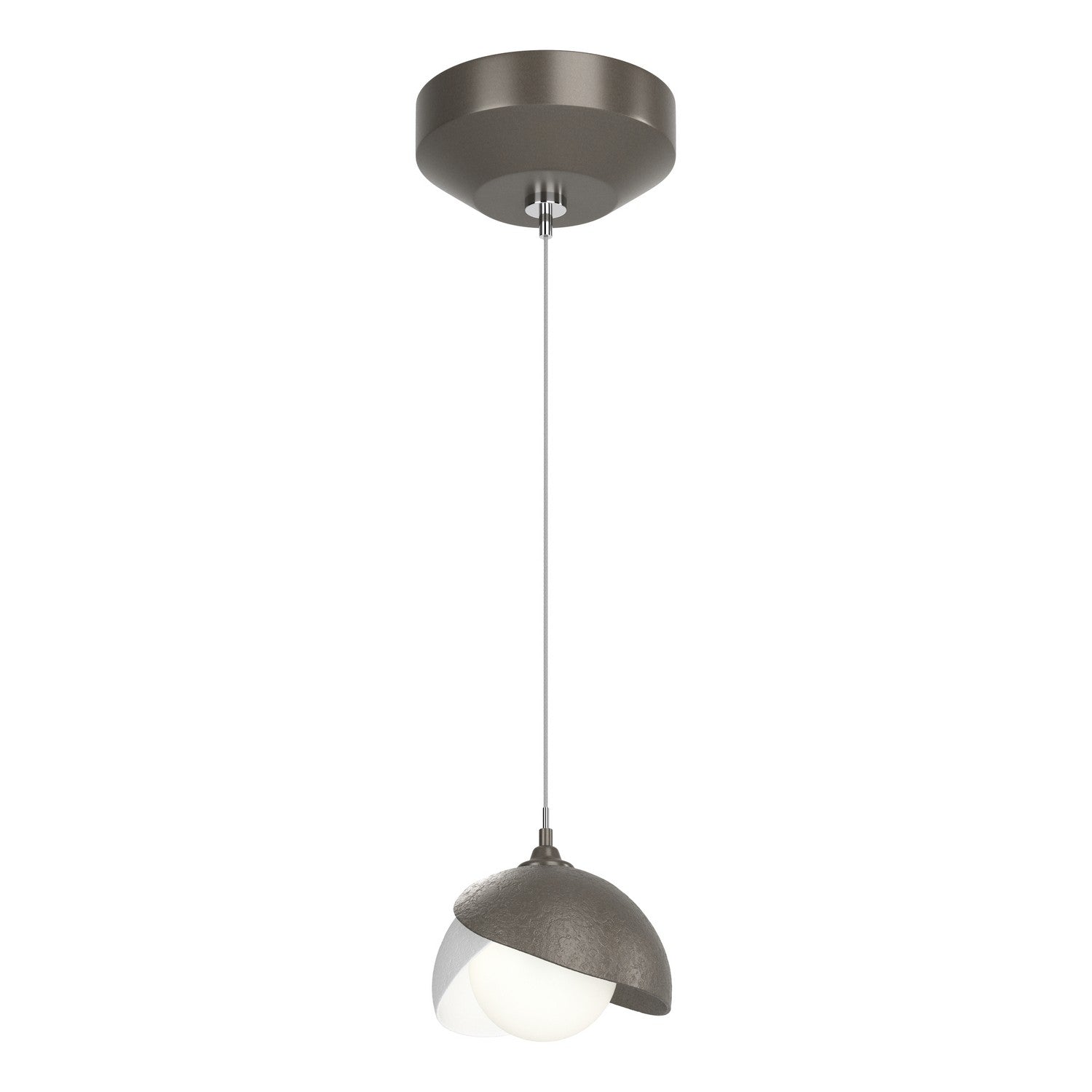 Hubbardton Forge - 161183-SKT-STND-07-02-GG0711 - Brooklyn Double Shade Low Voltage Mini Pendant - Brooklyn - Dark Smoke