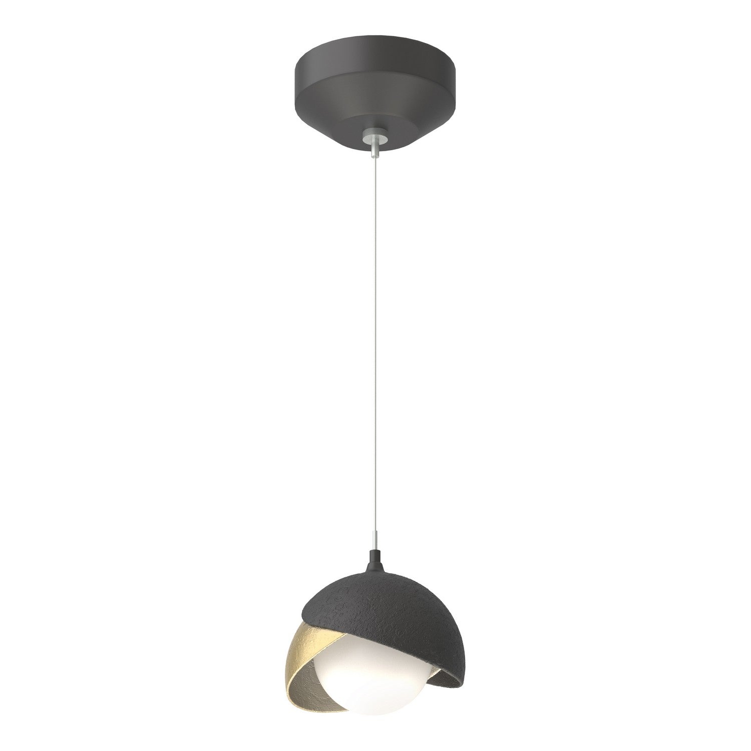 Hubbardton Forge - 161183-SKT-STND-10-86-GG0711 - Brooklyn Double Shade Low Voltage Mini Pendant - Brooklyn - Black