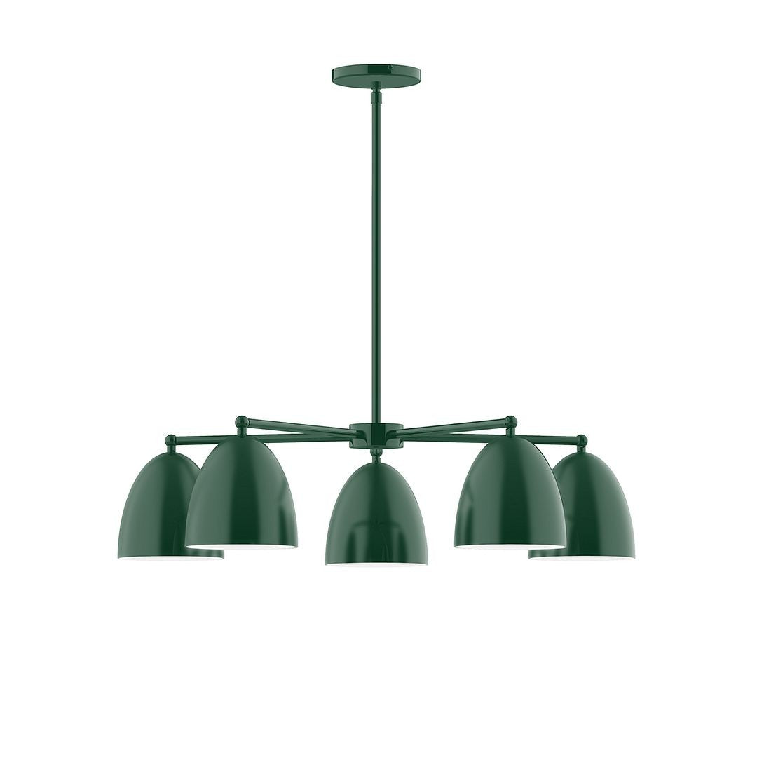 Montclair Light Works - CHC417-42 - Five Light Chandelier - J-Series - Forest Green