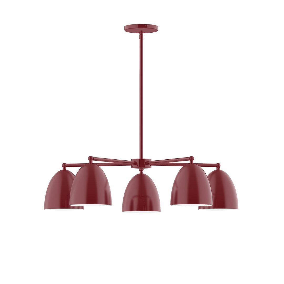 Montclair Light Works - CHC417-55 - Five Light Chandelier - J-Series - Barn Red