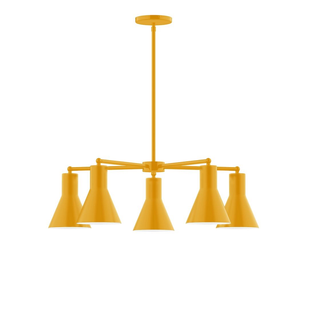 Montclair Light Works - CHC436-21 - Five Light Chandelier - J-Series - Bright Yellow