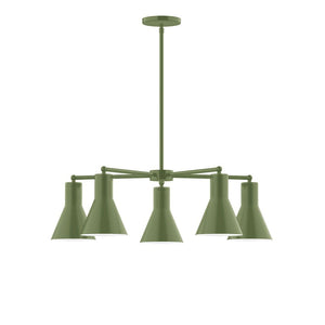 Montclair Light Works - CHC436-22 - Five Light Chandelier - J-Series - Fern Green