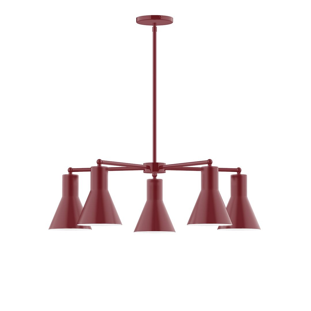 Montclair Light Works - CHC436-55 - Five Light Chandelier - J-Series - Barn Red