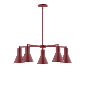 Montclair Light Works - CHC436-55 - Five Light Chandelier - J-Series - Barn Red