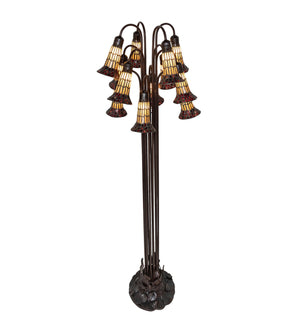 Meyda Tiffany - 251698 - 12 Light Floor Lamp - Stained Glass Pond Lily - Mahogany Bronze