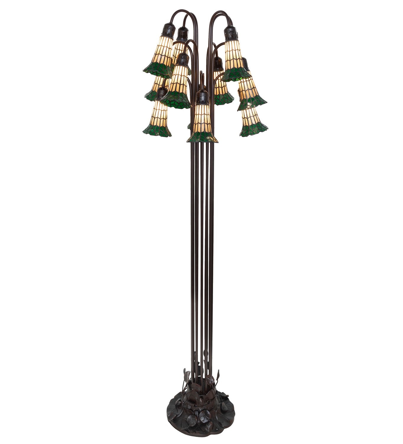 Meyda Tiffany - 251699 - 12 Light Floor Lamp - Tiffany Pond Lily - Mahogany Bronze