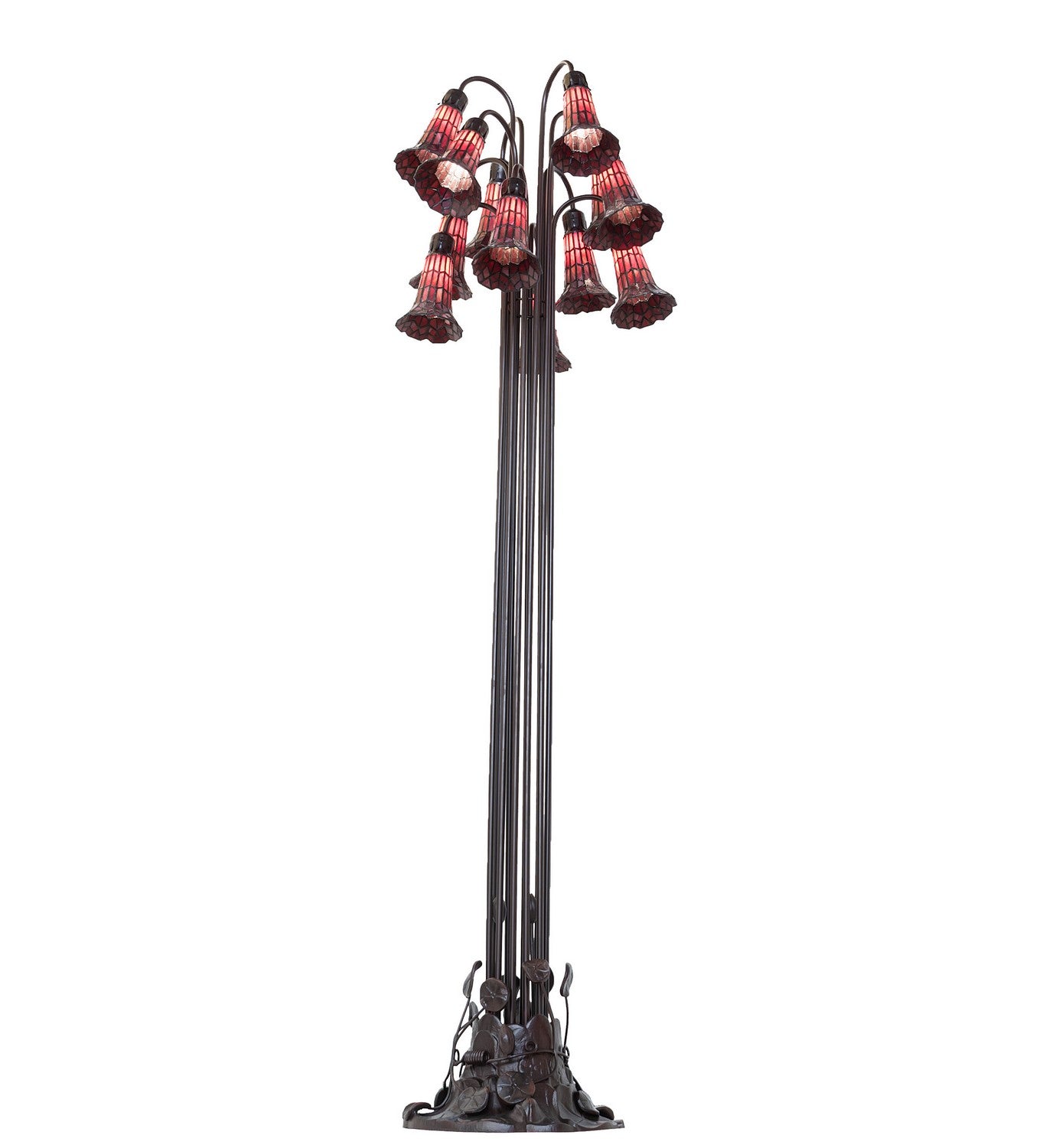 Meyda Tiffany - 251704 - 12 Light Floor Lamp - Stained Glass Pond Lily - Mahogany Bronze