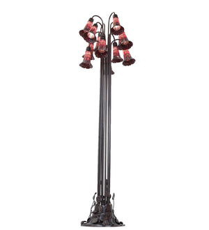 Meyda Tiffany - 251704 - 12 Light Floor Lamp - Stained Glass Pond Lily - Mahogany Bronze