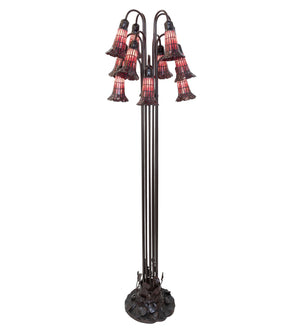 Meyda Tiffany - 251704 - 12 Light Floor Lamp - Stained Glass Pond Lily - Mahogany Bronze