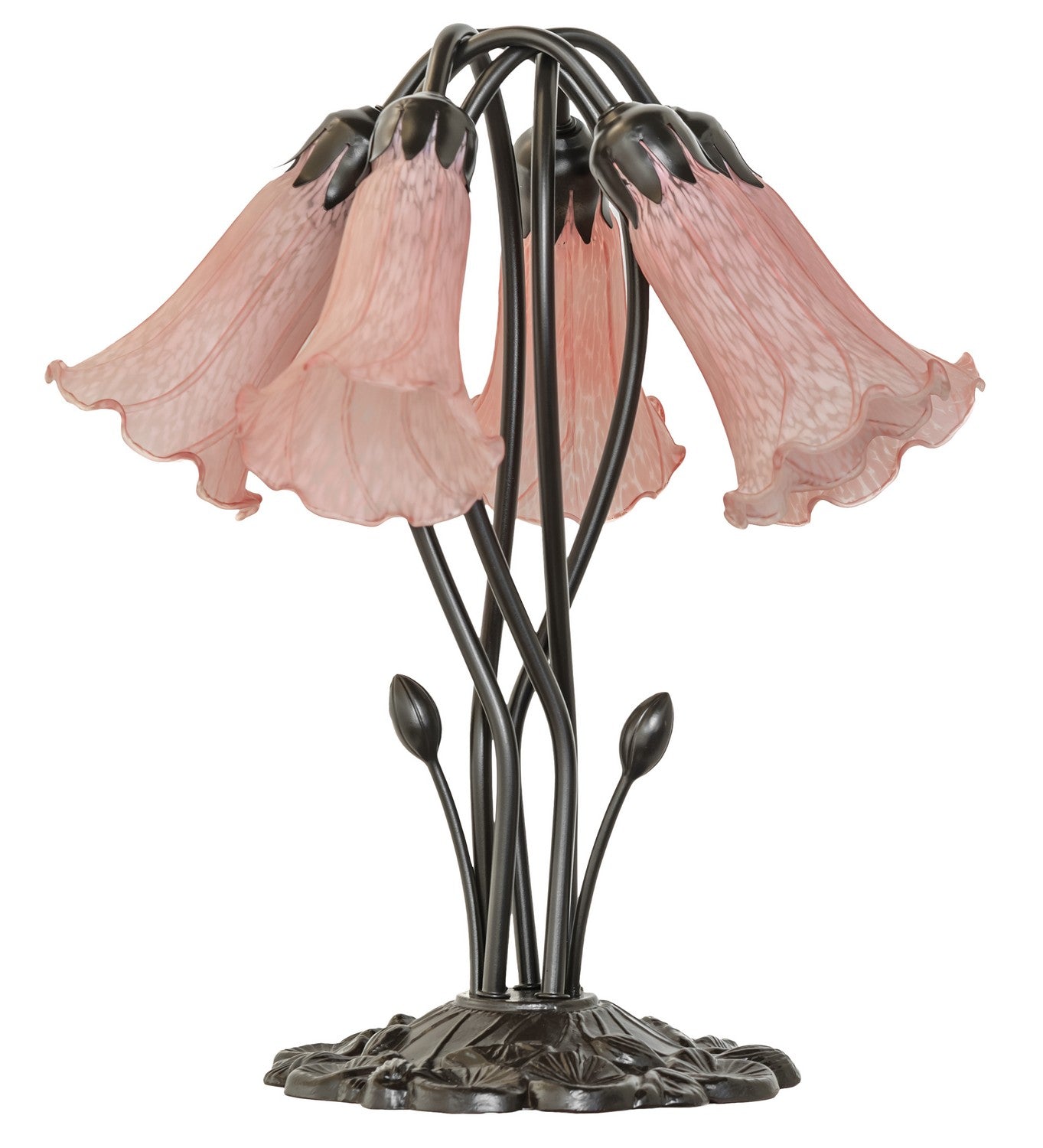 Meyda Tiffany - 262216 - Five Light Table Lamp - Pink - Mahogany Bronze