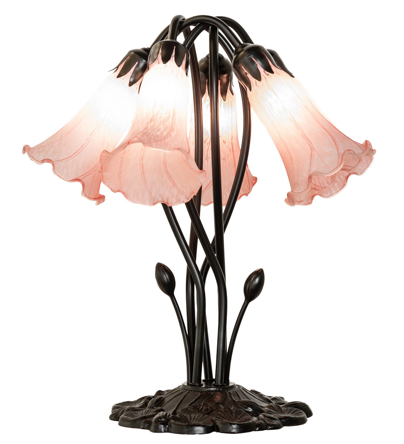 Meyda Tiffany - 262216 - Five Light Table Lamp - Pink - Mahogany Bronze