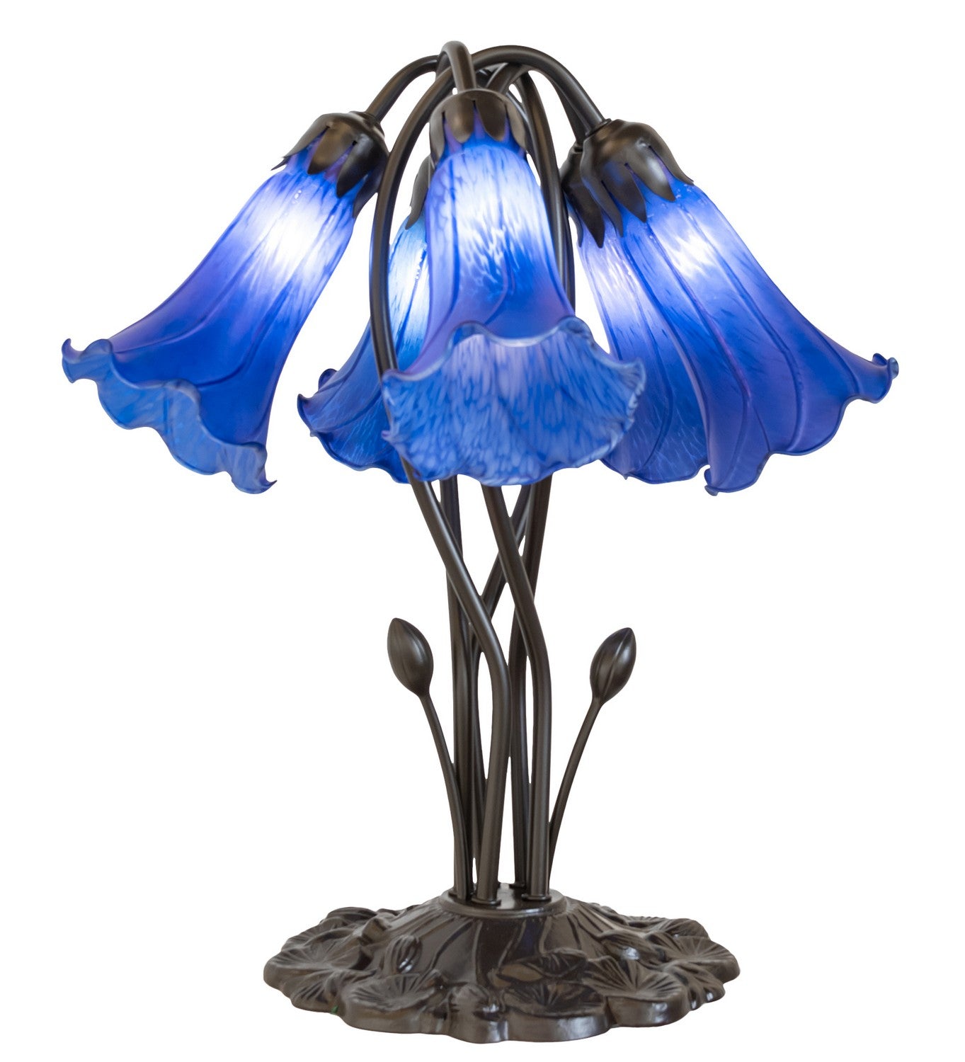 Meyda Tiffany - 262221 - Five Light Table Lamp - Blue - Mahogany Bronze