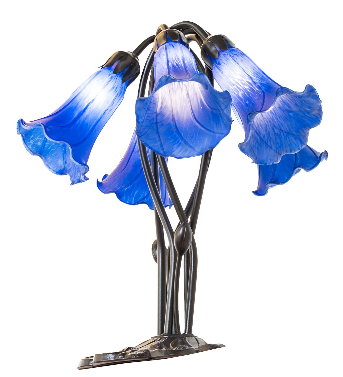 Meyda Tiffany - 262221 - Five Light Table Lamp - Blue - Mahogany Bronze