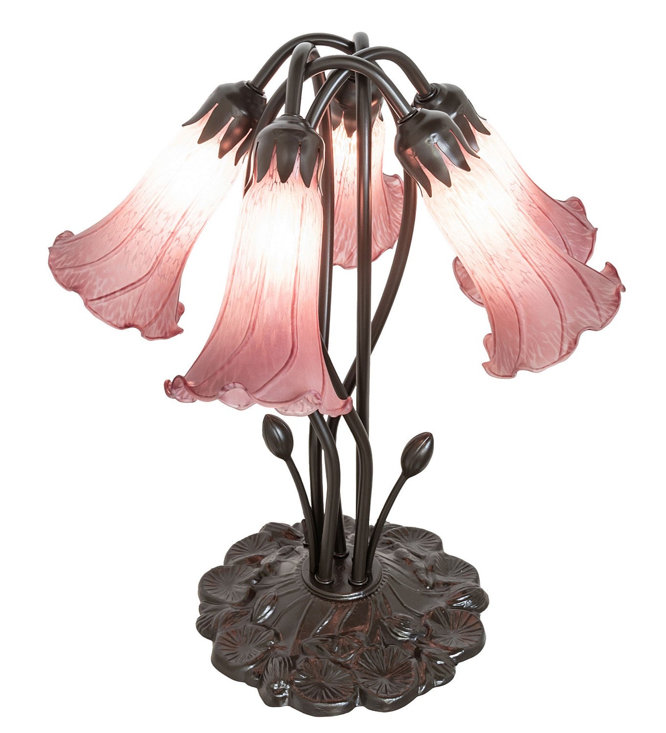 Meyda Tiffany - 262224 - Five Light Table Lamp - Lavender - Mahogany Bronze