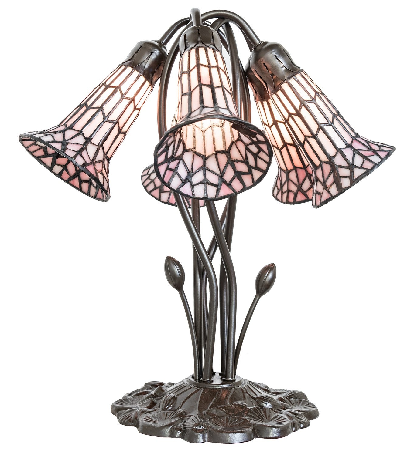 Meyda Tiffany - 262231 - Five Light Table Lamp - Stained Glass Pond Lily - Mahogany Bronze