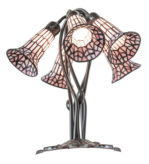 Meyda Tiffany - 262231 - Five Light Table Lamp - Stained Glass Pond Lily - Mahogany Bronze