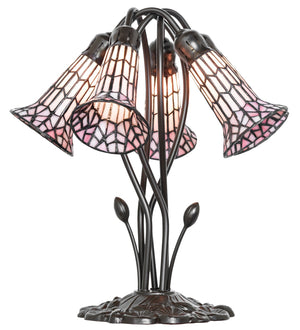 Meyda Tiffany - 262231 - Five Light Table Lamp - Stained Glass Pond Lily - Mahogany Bronze