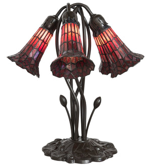 Meyda Tiffany - 262233 - Five Light Table Lamp - Stained Glass Pond Lily - Mahogany Bronze