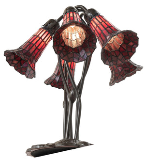 Meyda Tiffany - 262233 - Five Light Table Lamp - Stained Glass Pond Lily - Mahogany Bronze