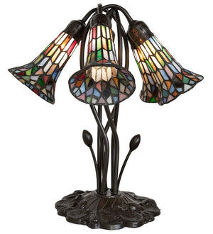 Meyda Tiffany - 262234 - Five Light Table Lamp - Stained Glass Pond Lily - Mahogany Bronze