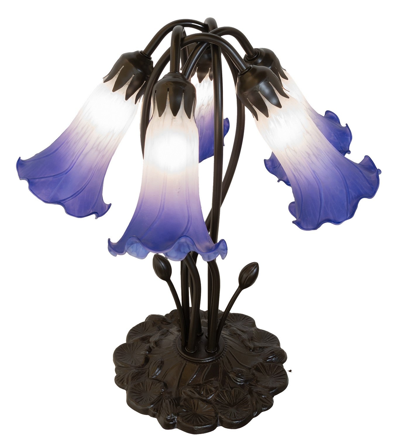 Meyda Tiffany - 262235 - Five Light Table Lamp - Blue/White - Mahogany Bronze