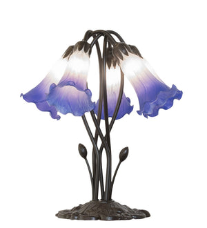 Meyda Tiffany - 262235 - Five Light Table Lamp - Blue/White - Mahogany Bronze