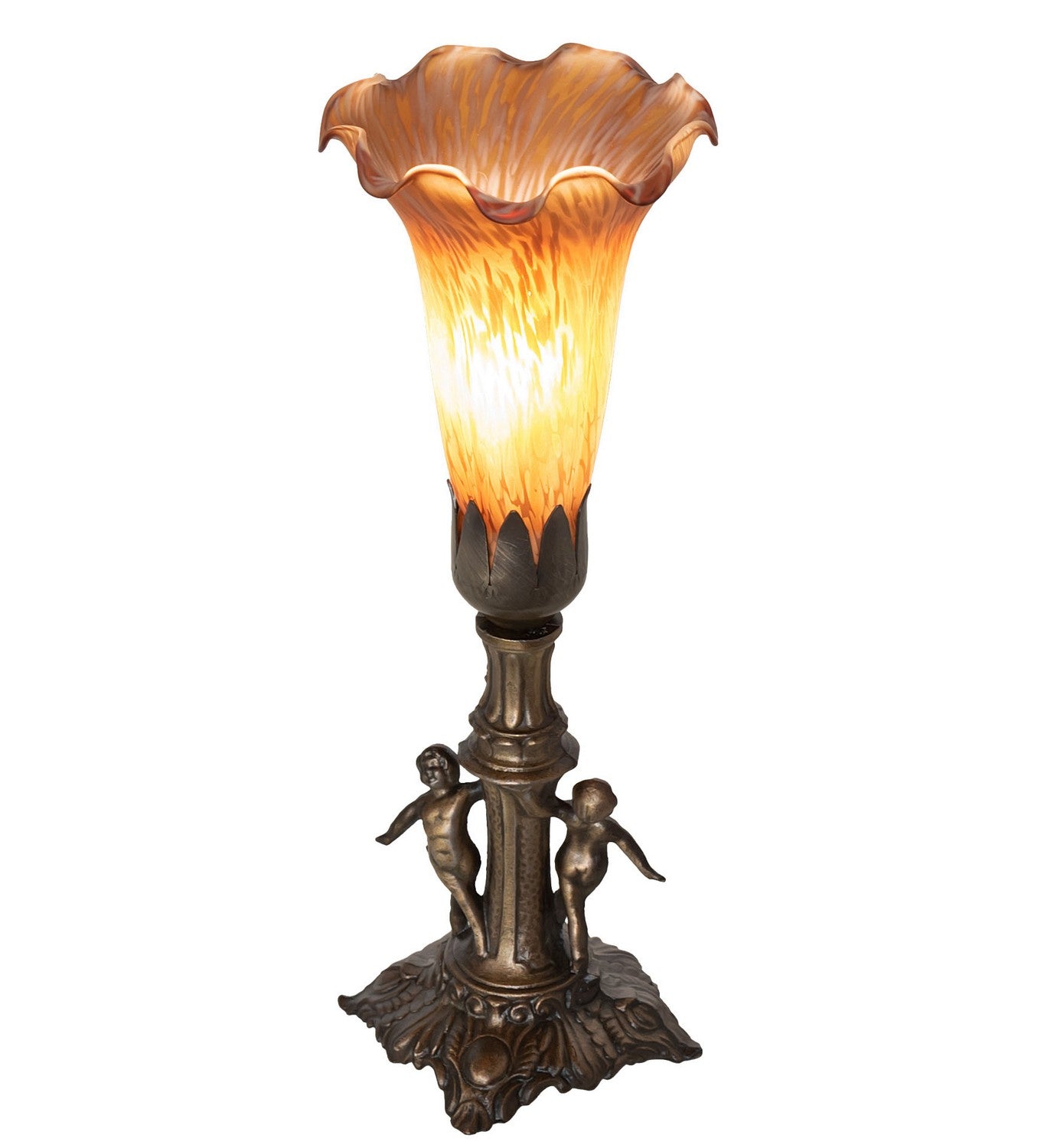 Meyda Tiffany - 262933 - One Light Mini Lamp - Amber - Antique Brass