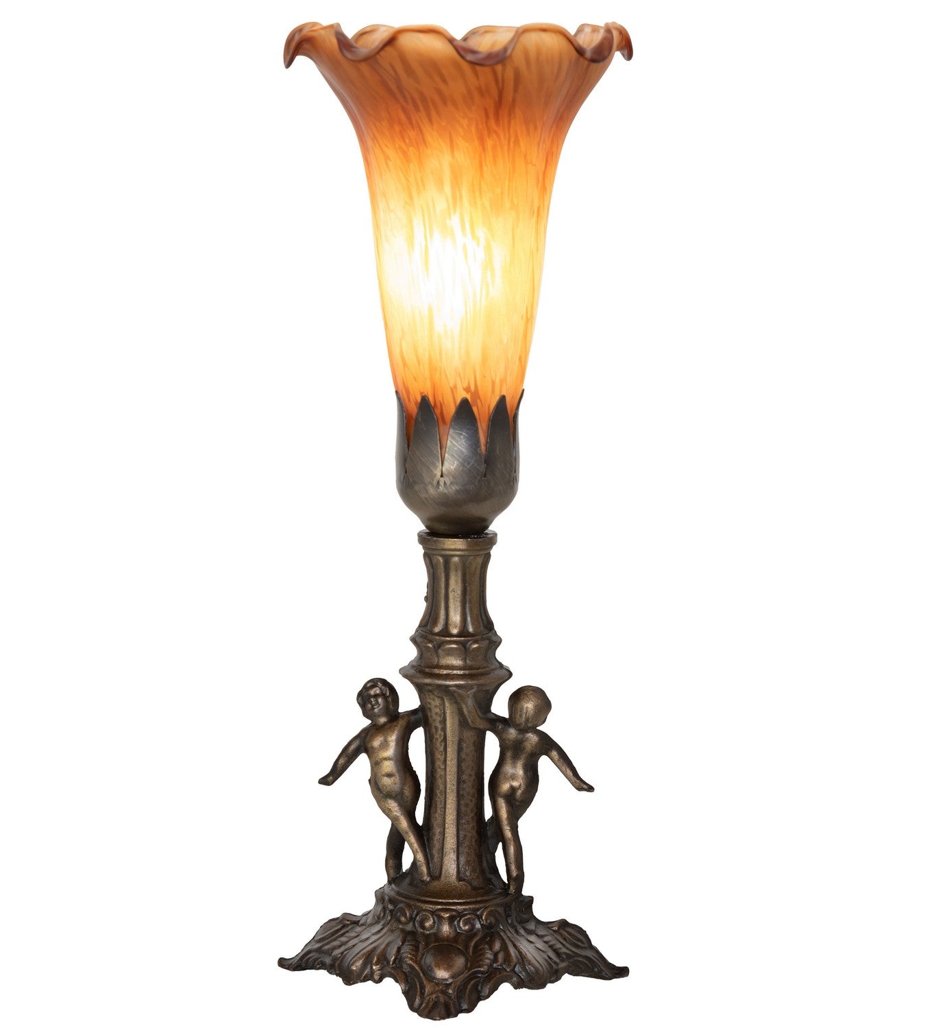 Meyda Tiffany - 262933 - One Light Mini Lamp - Amber - Antique Brass