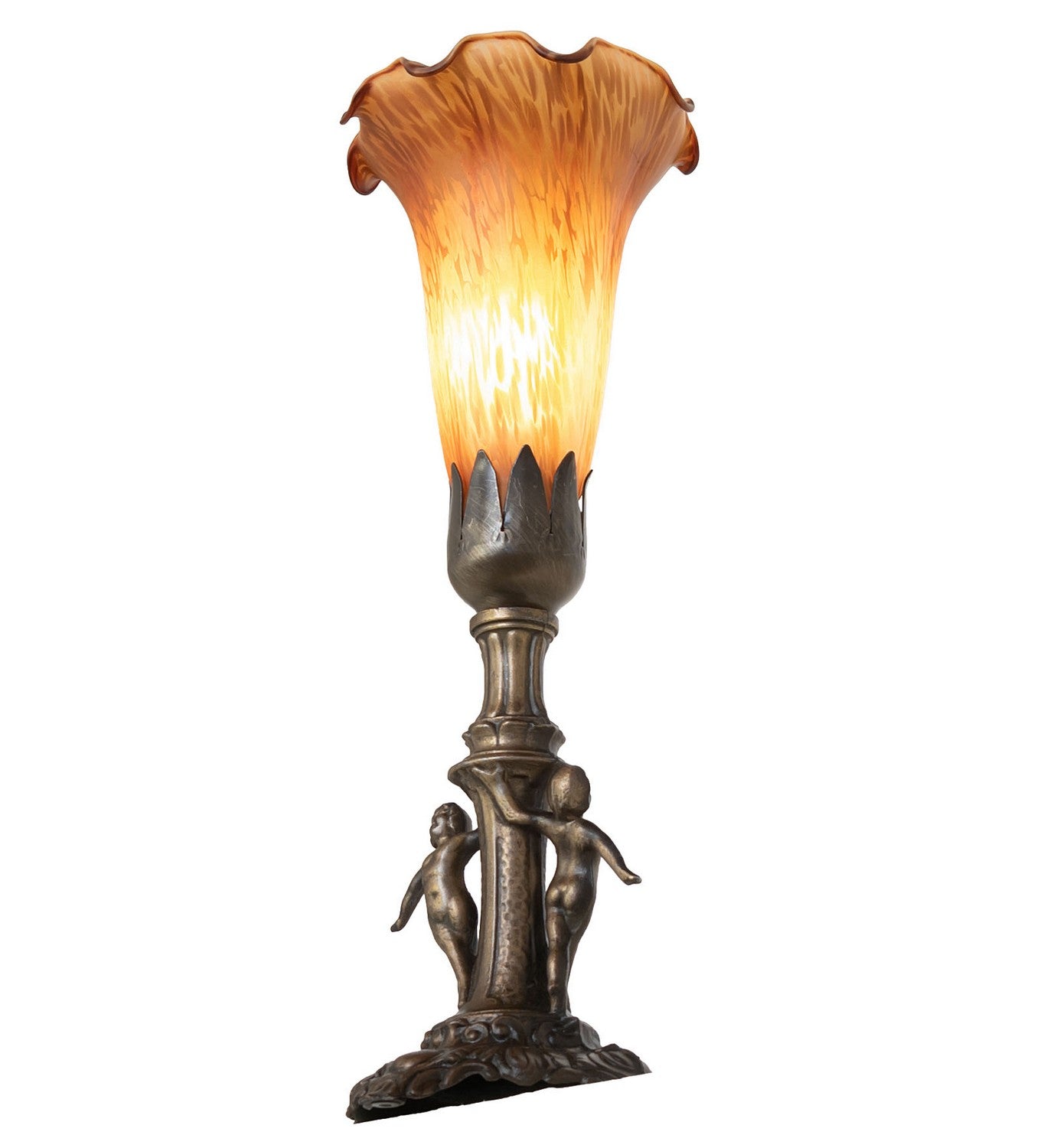 Meyda Tiffany - 262933 - One Light Mini Lamp - Amber - Antique Brass