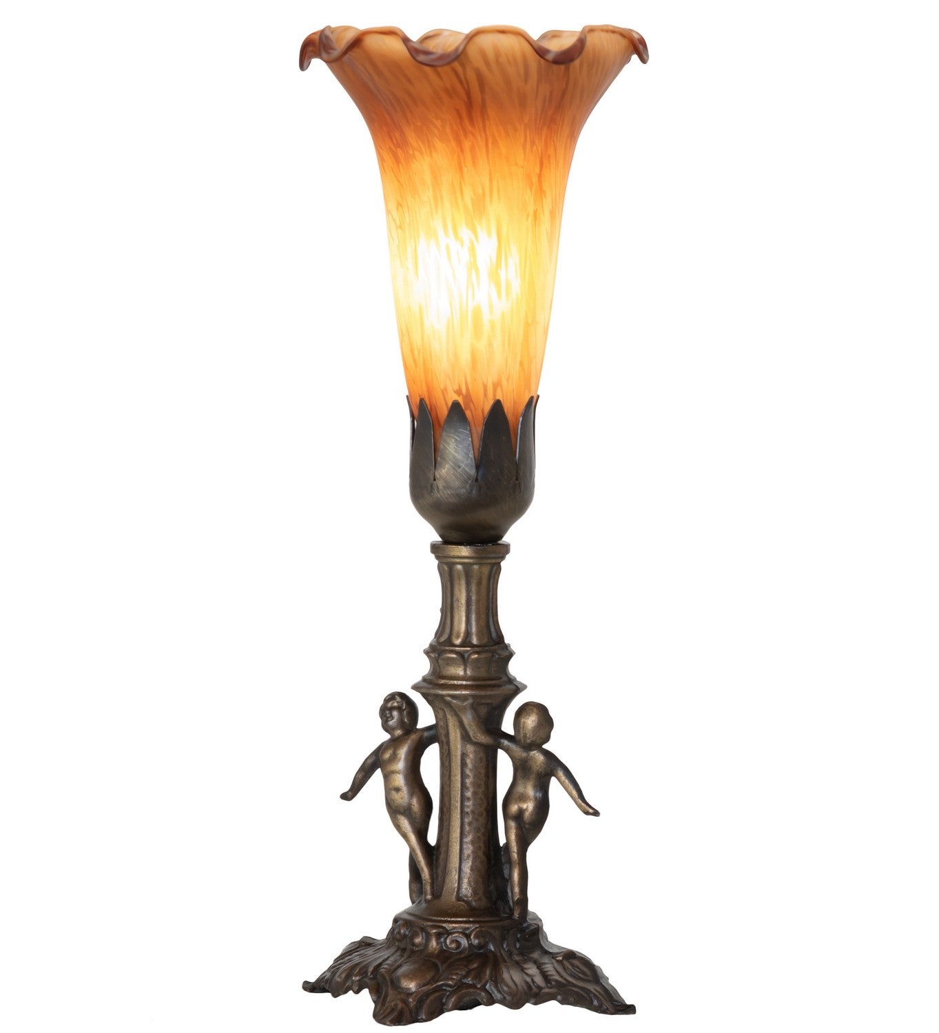 Meyda Tiffany - 262933 - One Light Mini Lamp - Amber - Antique Brass