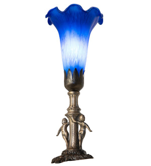 Meyda Tiffany - 262936 - One Light Mini Lamp - Blue - Antique Brass