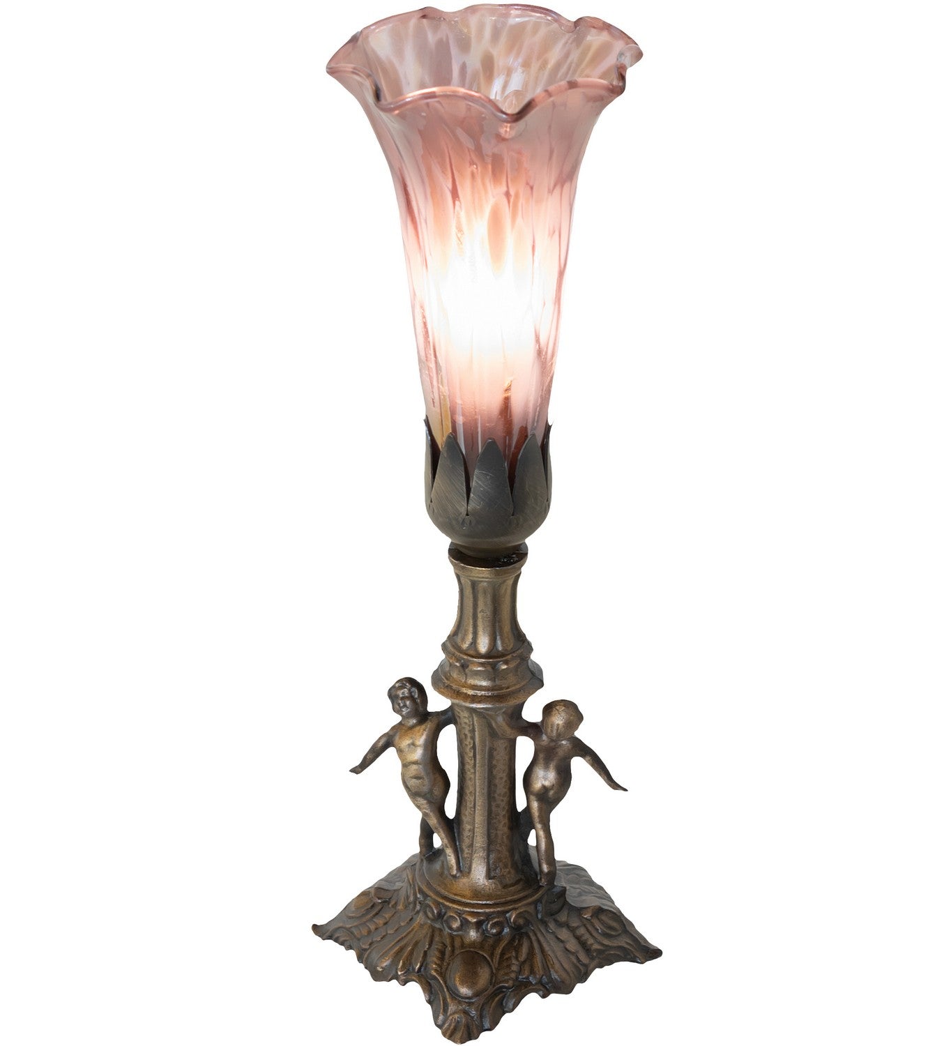 Meyda Tiffany - 262940 - One Light Mini Lamp - Purple Iridescent - Antique Brass