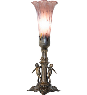 Meyda Tiffany - 262940 - One Light Mini Lamp - Purple Iridescent - Antique Brass