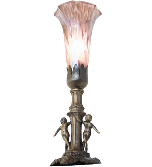 Meyda Tiffany - 262940 - One Light Mini Lamp - Purple Iridescent - Antique Brass