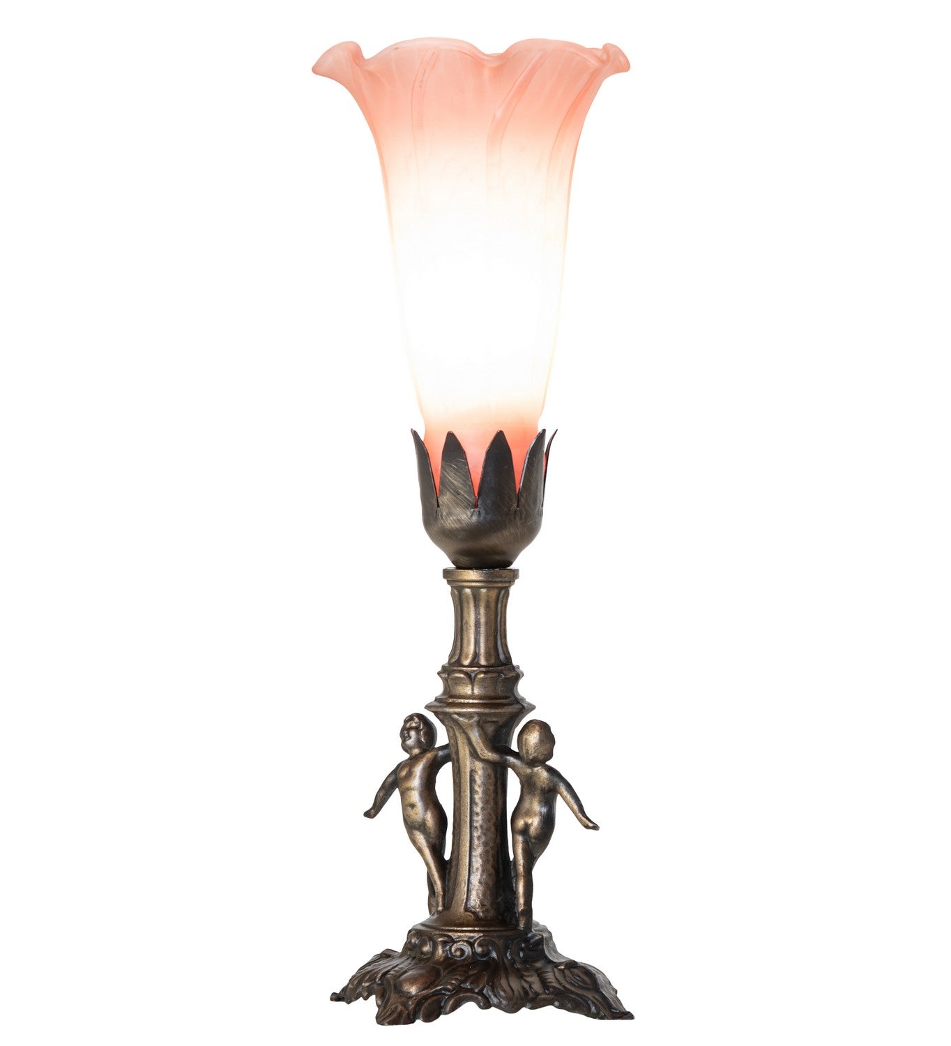 Meyda Tiffany - 262941 - One Light Mini Lamp - Pink - Antique Brass