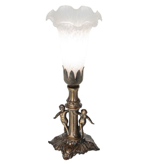 Meyda Tiffany - 262942 - One Light Mini Lamp - White - Antique Brass