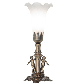 Meyda Tiffany - 262942 - One Light Mini Lamp - White - Antique Brass