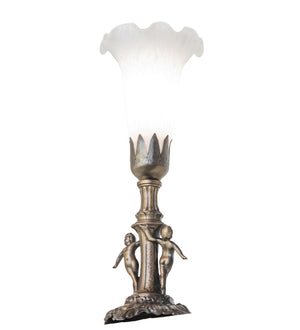 Meyda Tiffany - 262942 - One Light Mini Lamp - White - Antique Brass