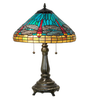 Meyda Tiffany - 268332 - Two Light Table Lamp - Tiffany Dragonfly - Mahogany Bronze