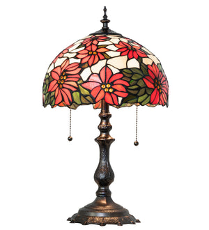 Meyda Tiffany - 269101 - Two Light Table Lamp - Poinsettia - Mahogany Bronze