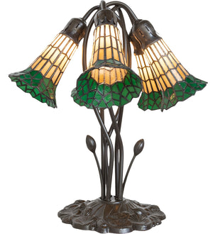 Meyda Tiffany - 262228 - Five Light Table Lamp - Stained Glass Pond Lily - Mahogany Bronze