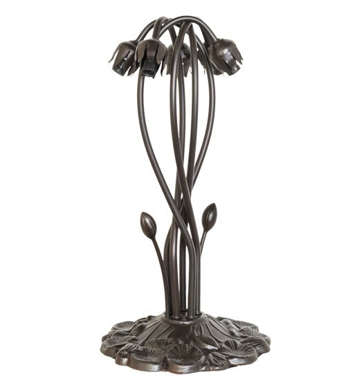 Meyda Tiffany - 262228 - Five Light Table Lamp - Stained Glass Pond Lily - Mahogany Bronze