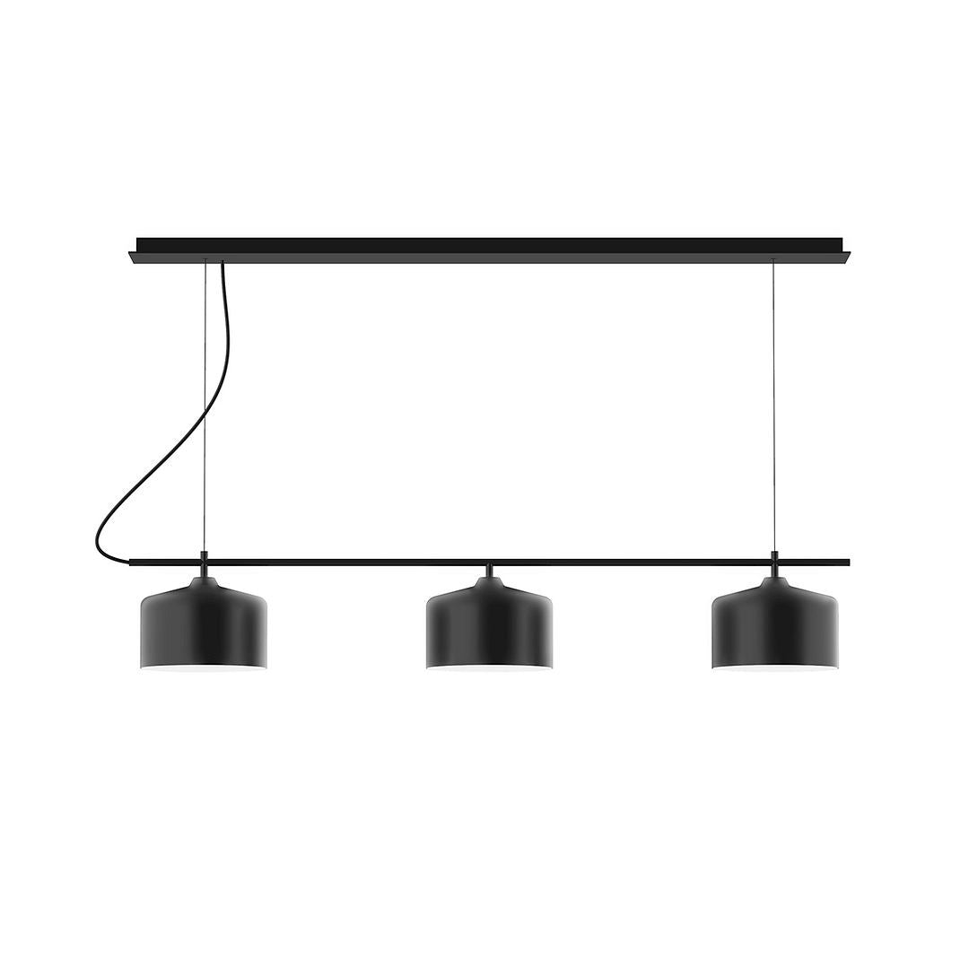 Montclair Light Works - CHD419-41 - Three Light Linear Chandelier - Axis - Black