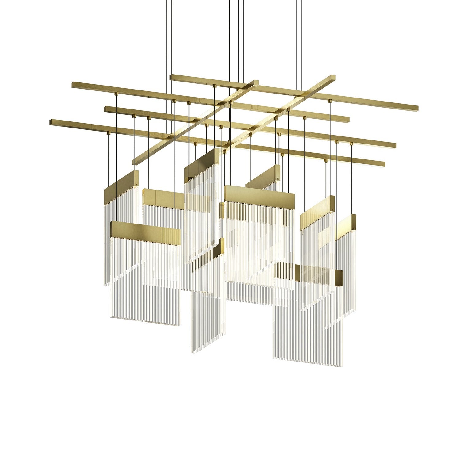 Sonneman - 3097.14 - LED Pendant - V Panels - Brass