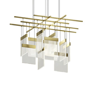 Sonneman - 3097.14 - LED Pendant - V Panels - Brass